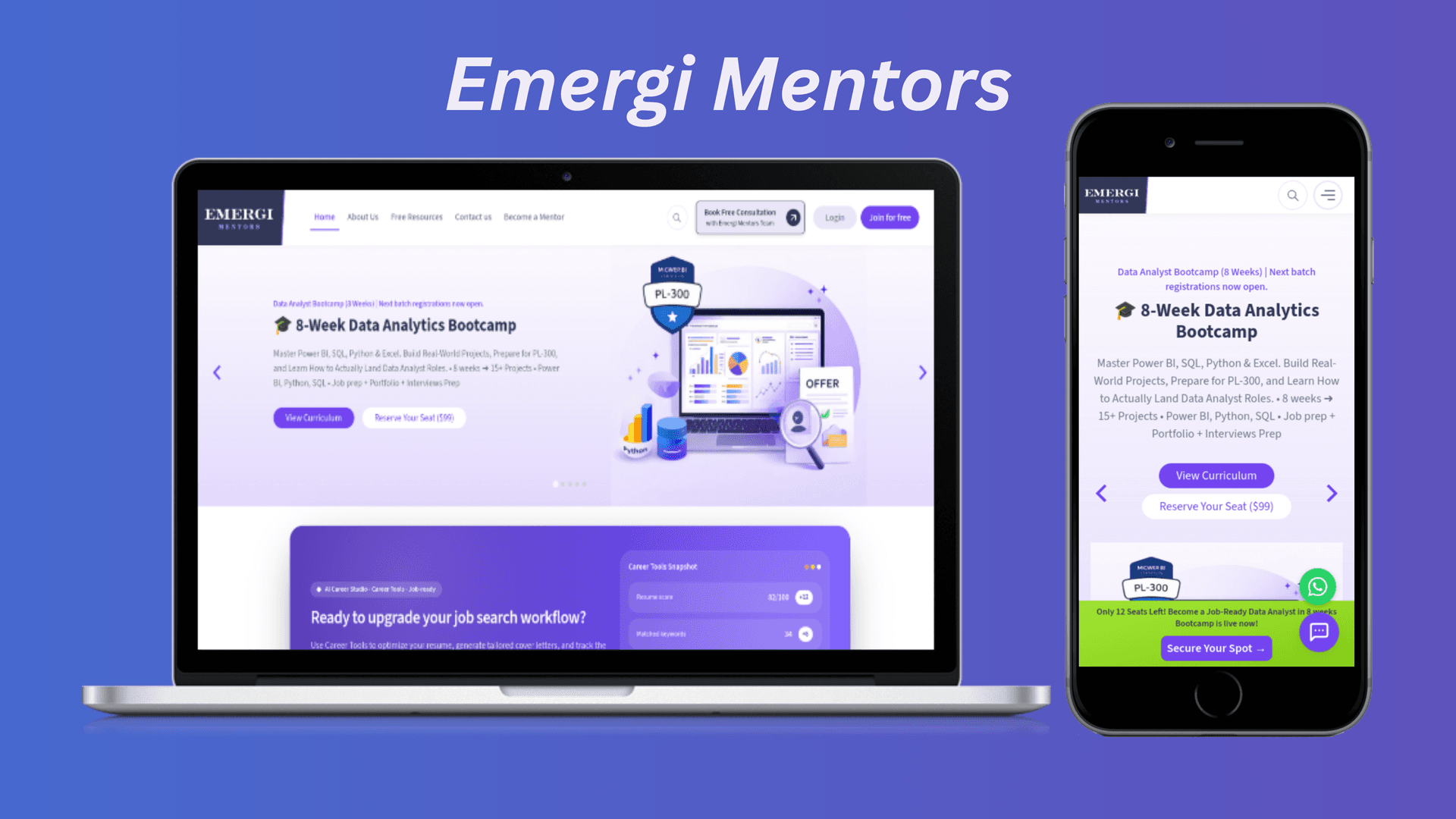 Emergi Mentors — screenshot 1 of full stack web application by Osama Habib