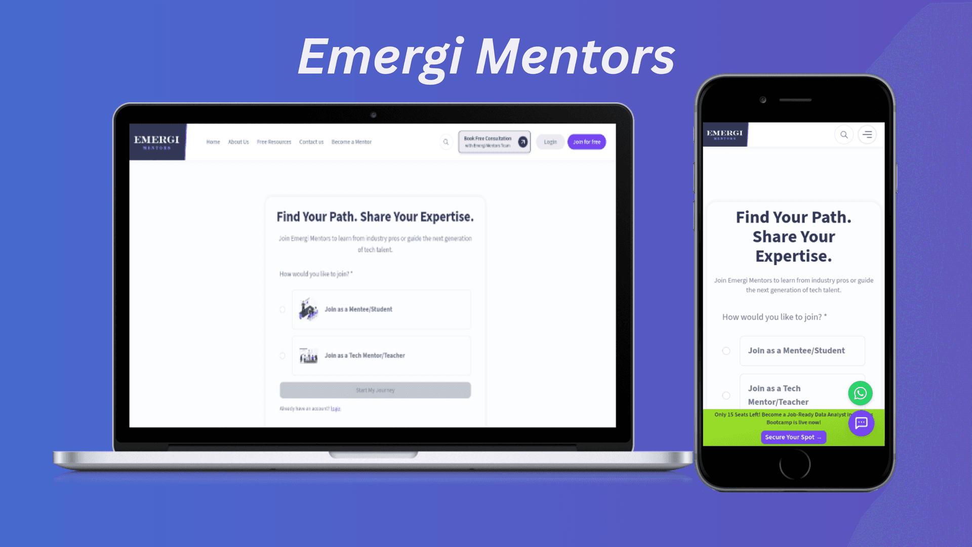 Emergi Mentors — screenshot 3 of full stack web application by Osama Habib